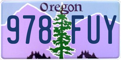 OR license plate 978FUY