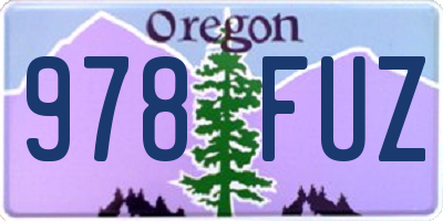 OR license plate 978FUZ