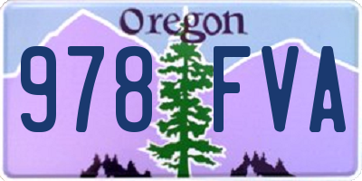 OR license plate 978FVA