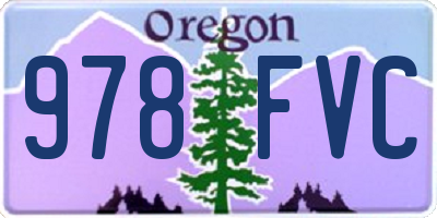 OR license plate 978FVC