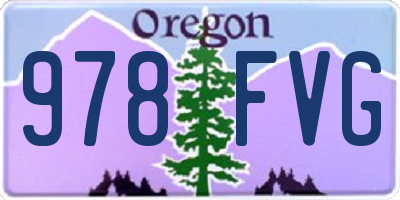 OR license plate 978FVG