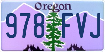OR license plate 978FVJ