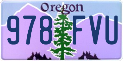 OR license plate 978FVU