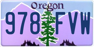 OR license plate 978FVW