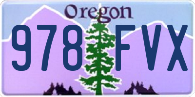 OR license plate 978FVX
