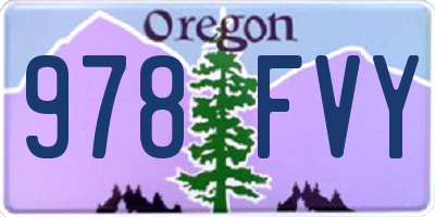 OR license plate 978FVY