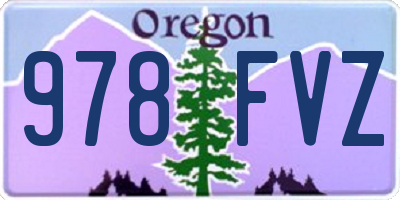 OR license plate 978FVZ