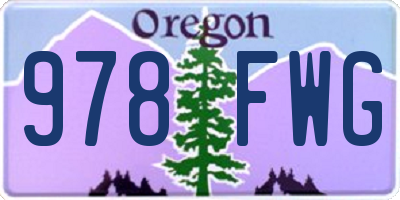 OR license plate 978FWG