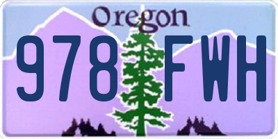 OR license plate 978FWH