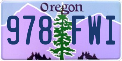 OR license plate 978FWI
