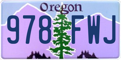 OR license plate 978FWJ