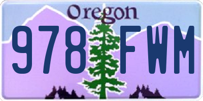 OR license plate 978FWM