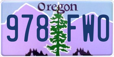 OR license plate 978FWO