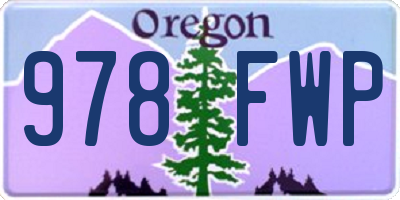 OR license plate 978FWP