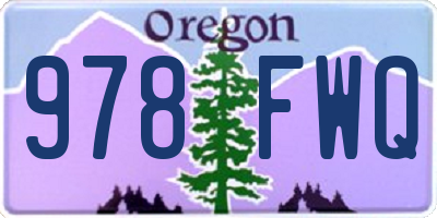 OR license plate 978FWQ