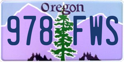 OR license plate 978FWS