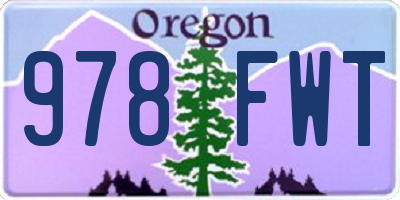 OR license plate 978FWT
