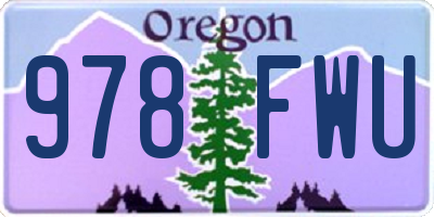 OR license plate 978FWU