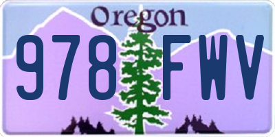 OR license plate 978FWV