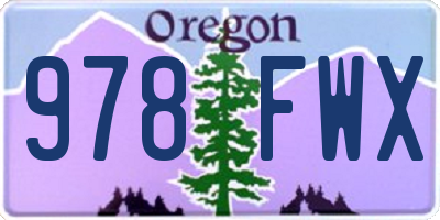 OR license plate 978FWX
