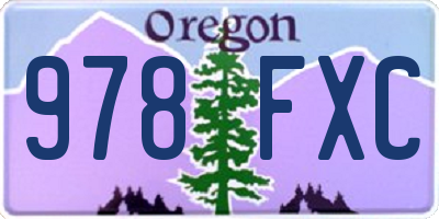 OR license plate 978FXC