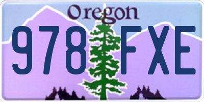 OR license plate 978FXE