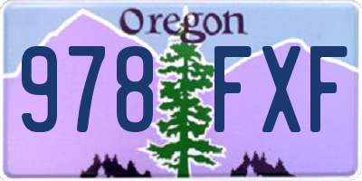 OR license plate 978FXF
