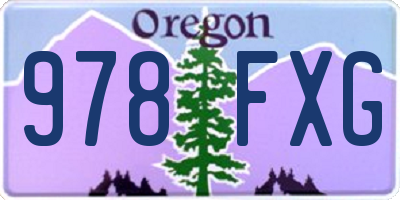 OR license plate 978FXG