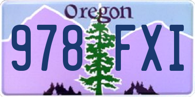 OR license plate 978FXI