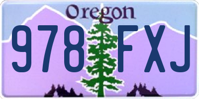 OR license plate 978FXJ