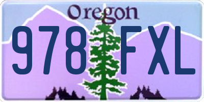 OR license plate 978FXL