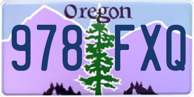OR license plate 978FXQ