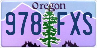 OR license plate 978FXS