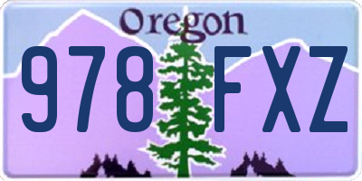 OR license plate 978FXZ