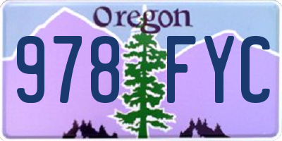 OR license plate 978FYC