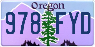 OR license plate 978FYD