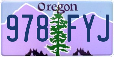 OR license plate 978FYJ