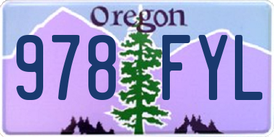 OR license plate 978FYL