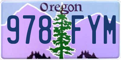 OR license plate 978FYM