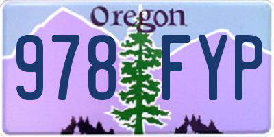 OR license plate 978FYP