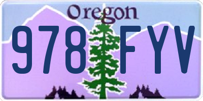 OR license plate 978FYV