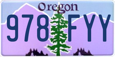 OR license plate 978FYY