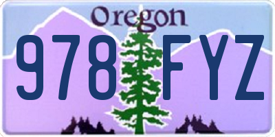 OR license plate 978FYZ
