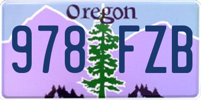 OR license plate 978FZB