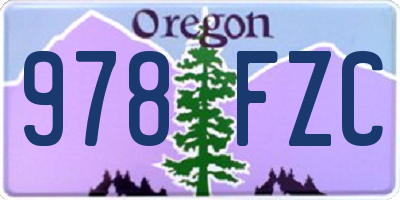 OR license plate 978FZC
