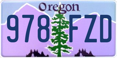 OR license plate 978FZD