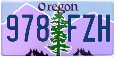 OR license plate 978FZH