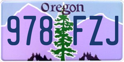 OR license plate 978FZJ