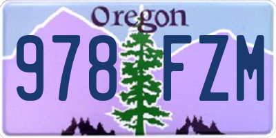 OR license plate 978FZM