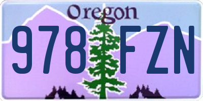 OR license plate 978FZN